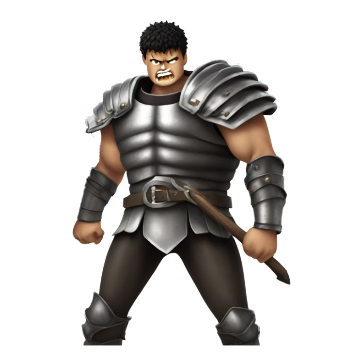 angry Berserk Guts, show muscular armor sticker