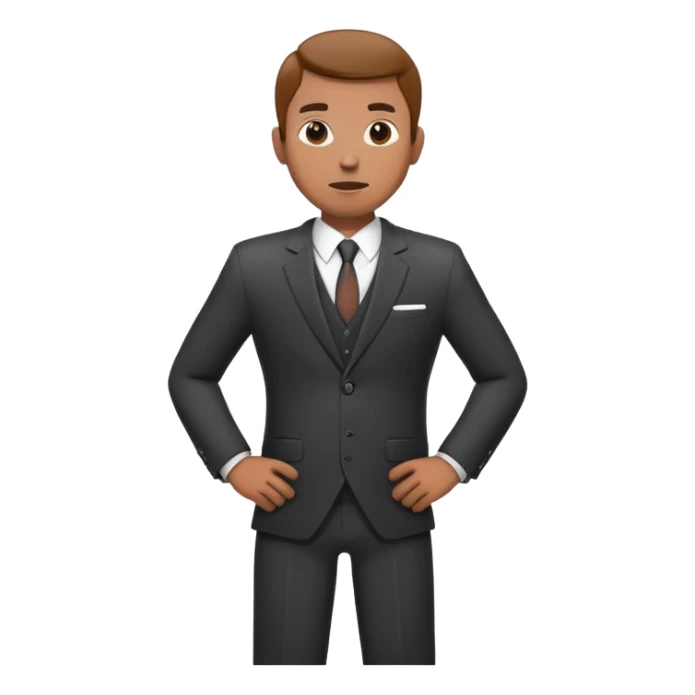 man in suit with hands on his hips sticker