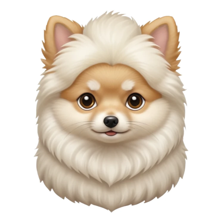 white baby Pomeranian
 only face  sticker