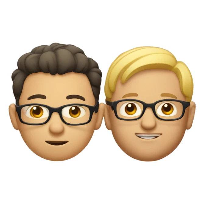 Little man with glasses, being smooshed by a big man in glasses sticker