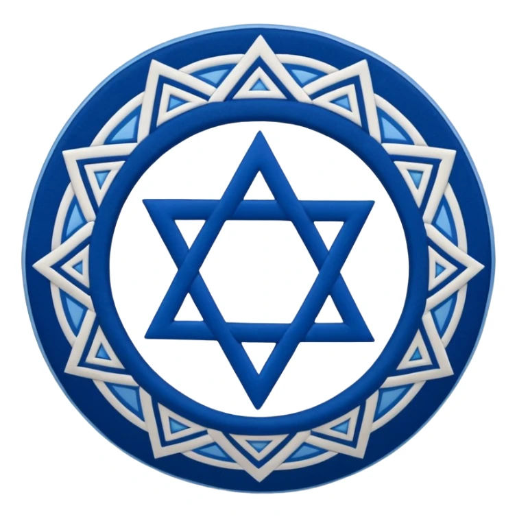 Jewish kippah with Star of David pattern, viewed from above sticker