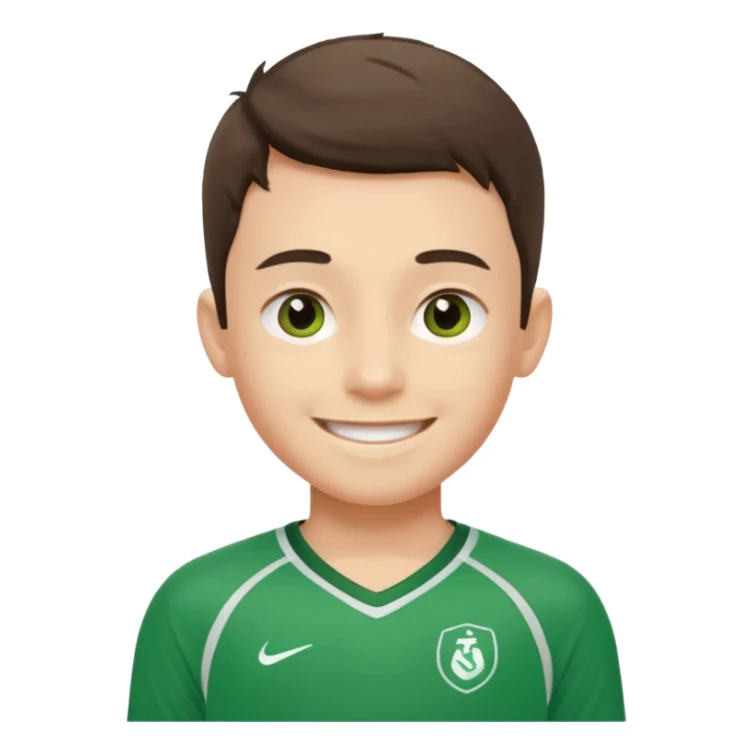 Boy — green sports jersey sticker