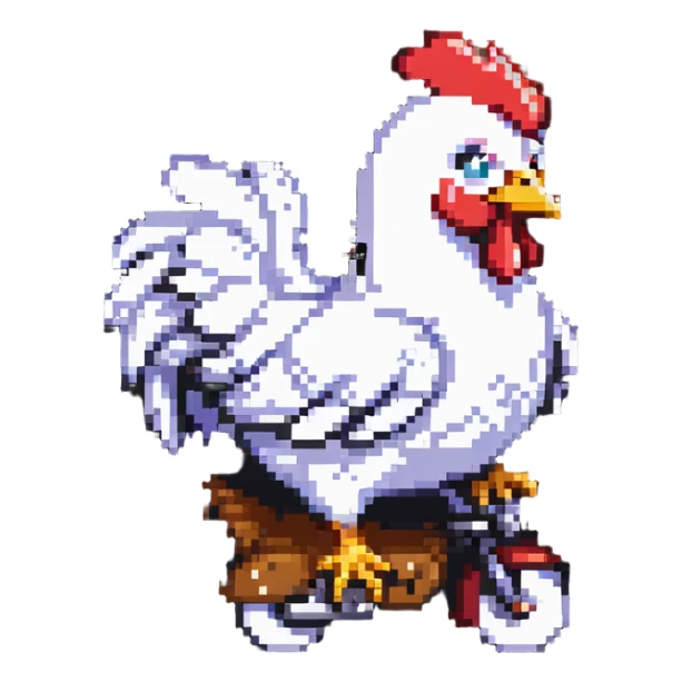 chicken jockey small character riding a chicken sticker