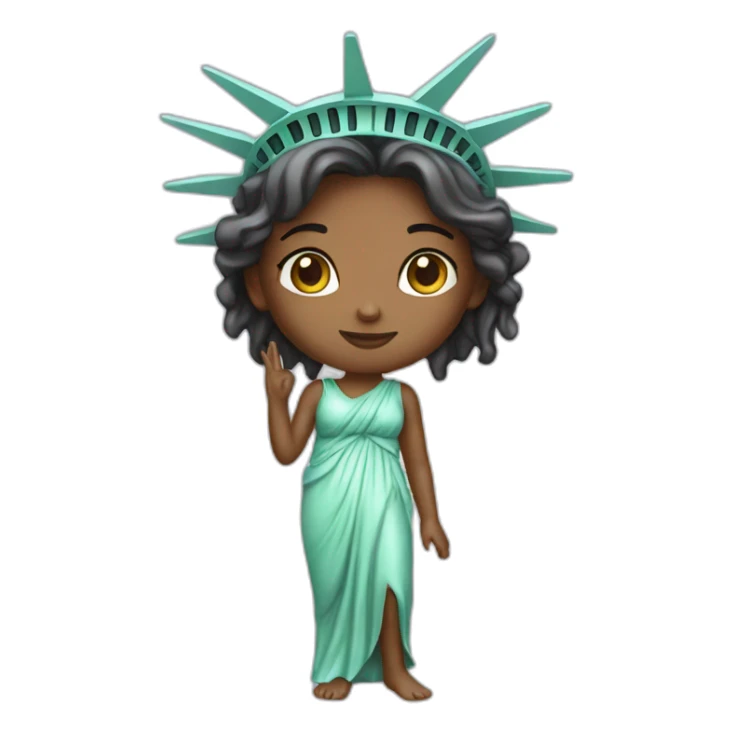 cute girl statue of liberty sticker