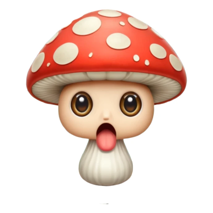 forest character shocked wide eyes mushroom dropped from hands sticker