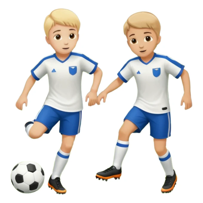 two brothers playings soccer in a park
 sticker