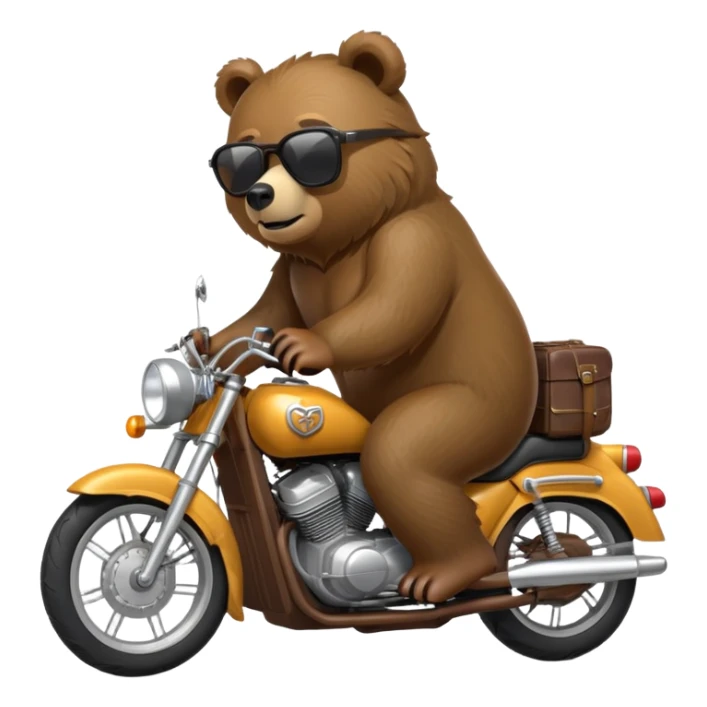 Un oso grizzly en una moto  sticker