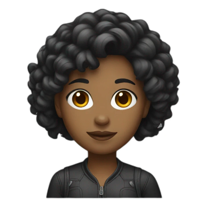 black hair female product designer sticker