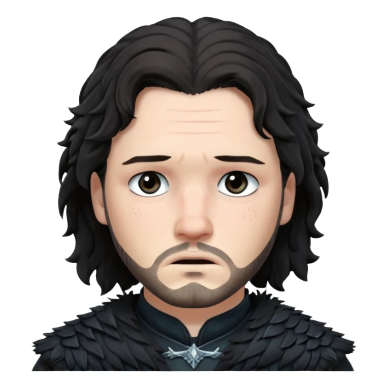 Jon Snow Sad from Games of throne character face only younger sticker
