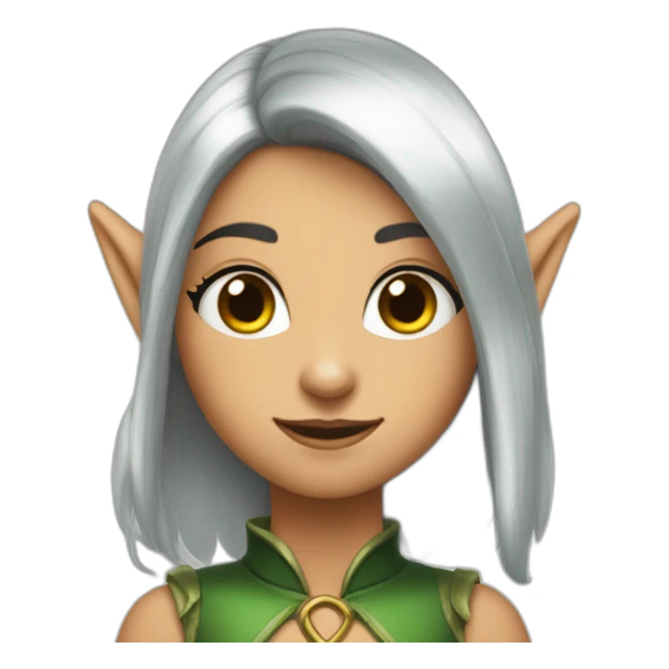 metalic-hair-shy-elf-girl sticker