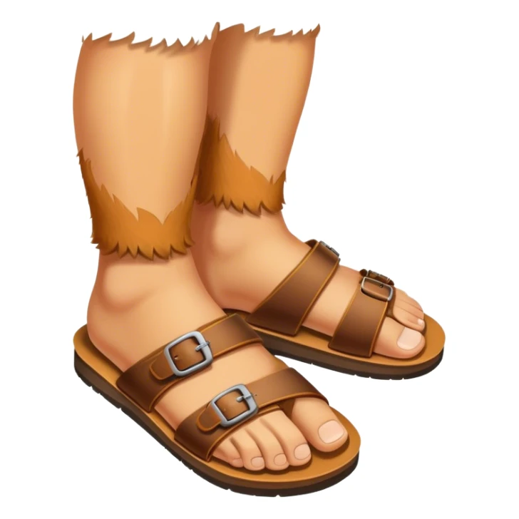 hairy male leg in a sandal sticker