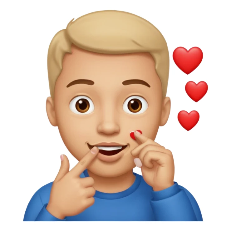 Homem apaixonado,com dedo na boca e com os olhos de coração sticker