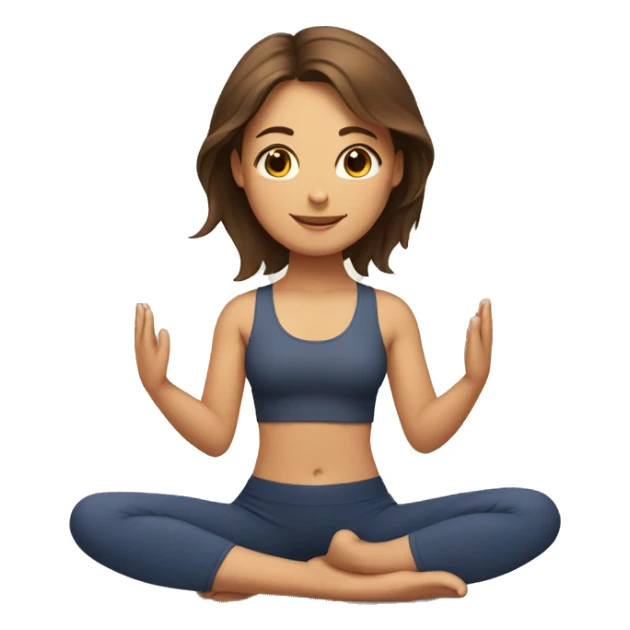 Girl with brown hair doing yoga sticker