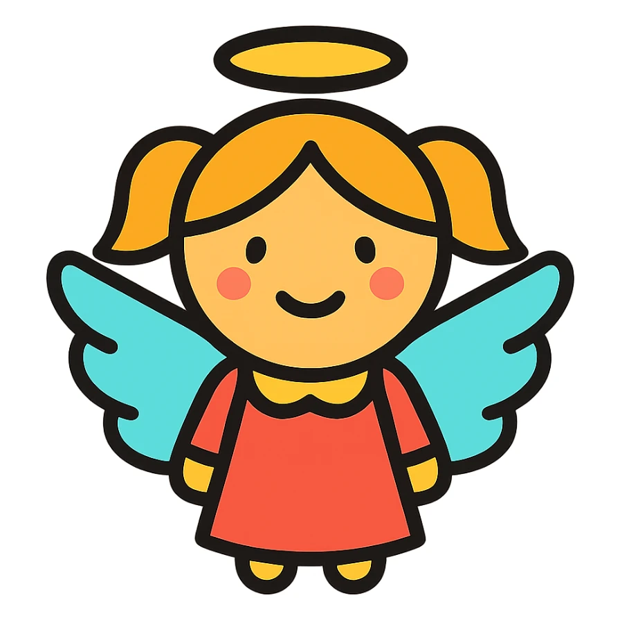angel girl, simple and friendly sticker