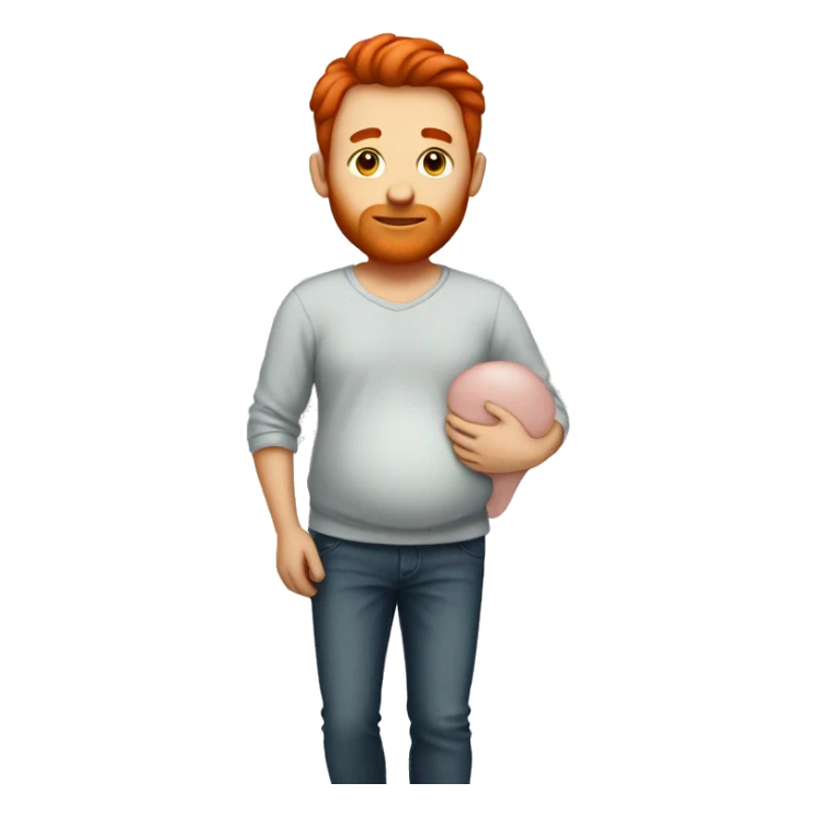 A man with red hair that is pregnant  sticker