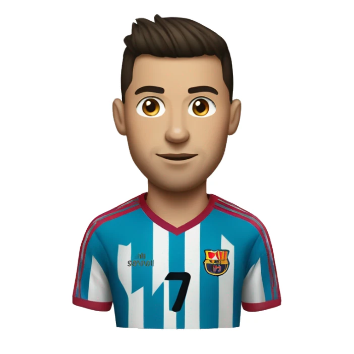 Ronaldo waring Messi shirt  sticker