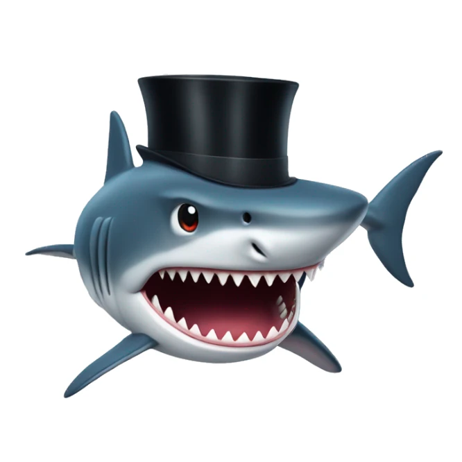 shark with tophat sticker