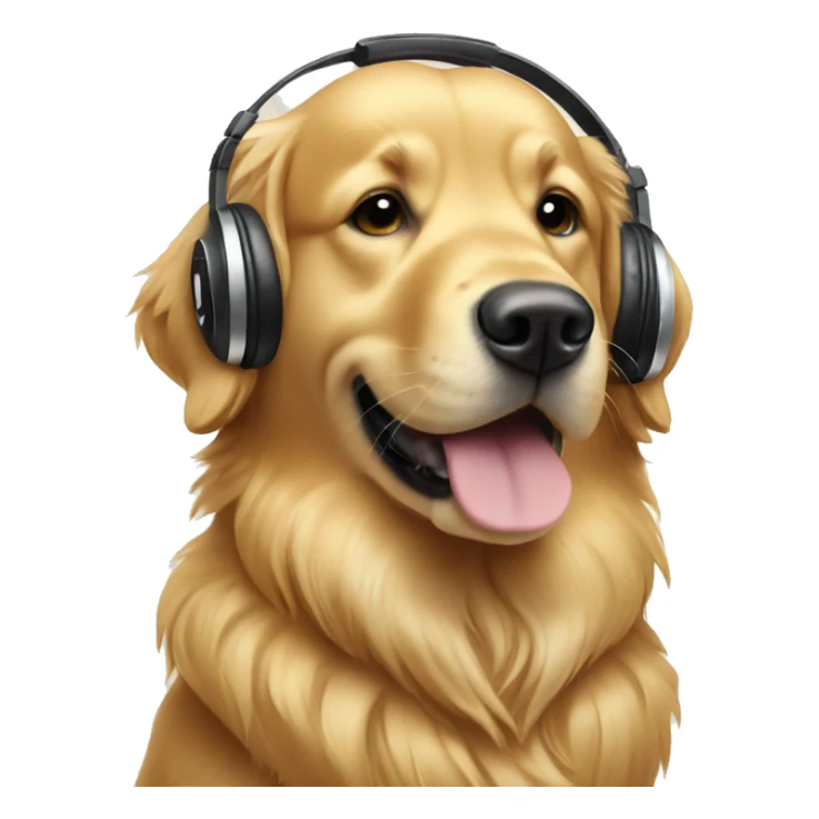 Golden retriever being a DJ  sticker