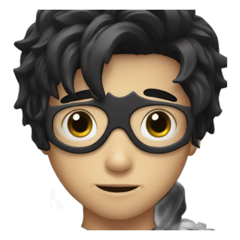 A young boy with black hair with venom suit sticker