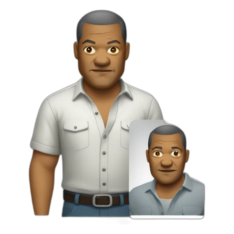 laurence-fishburne cartoon wearing shirt sticker