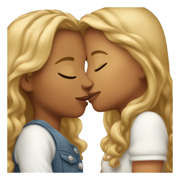 2 girl kissing one tanned the other white sticker
