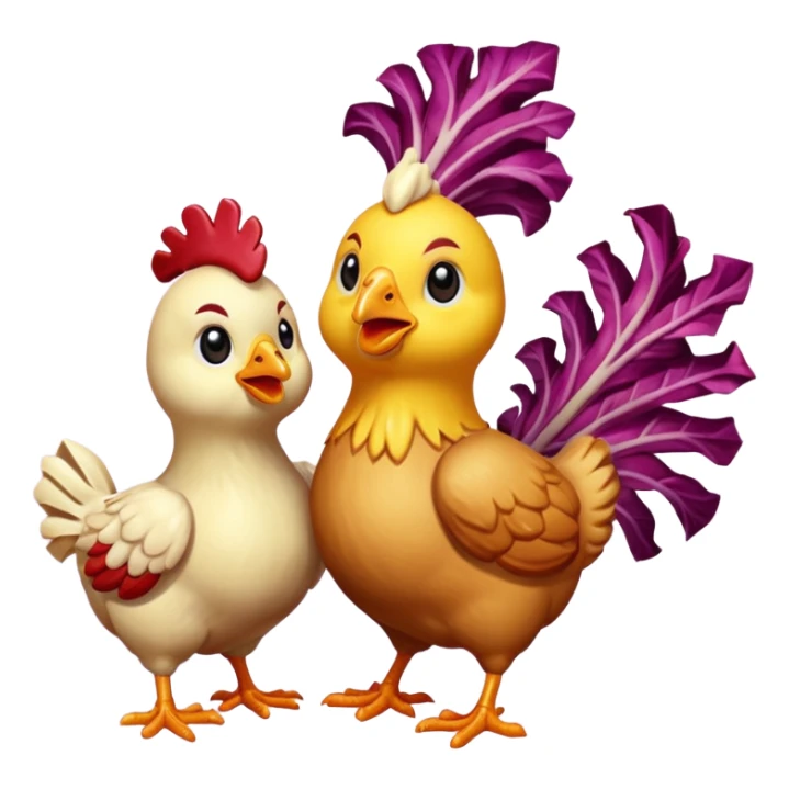 sfondo trasparente emote con polli e radicchio animati gamer sticker