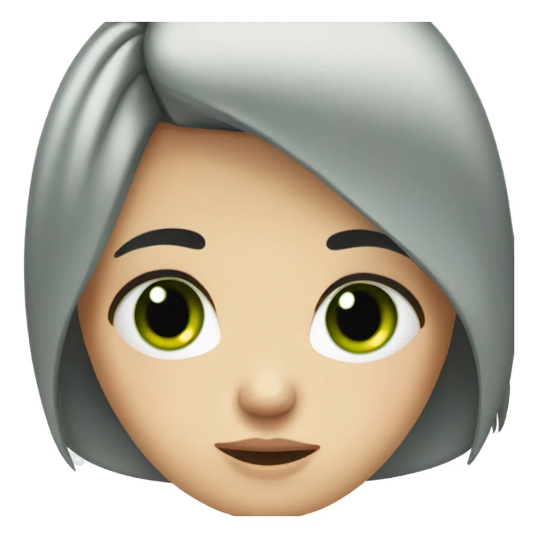 girl with black hair and green eyes crying sticker