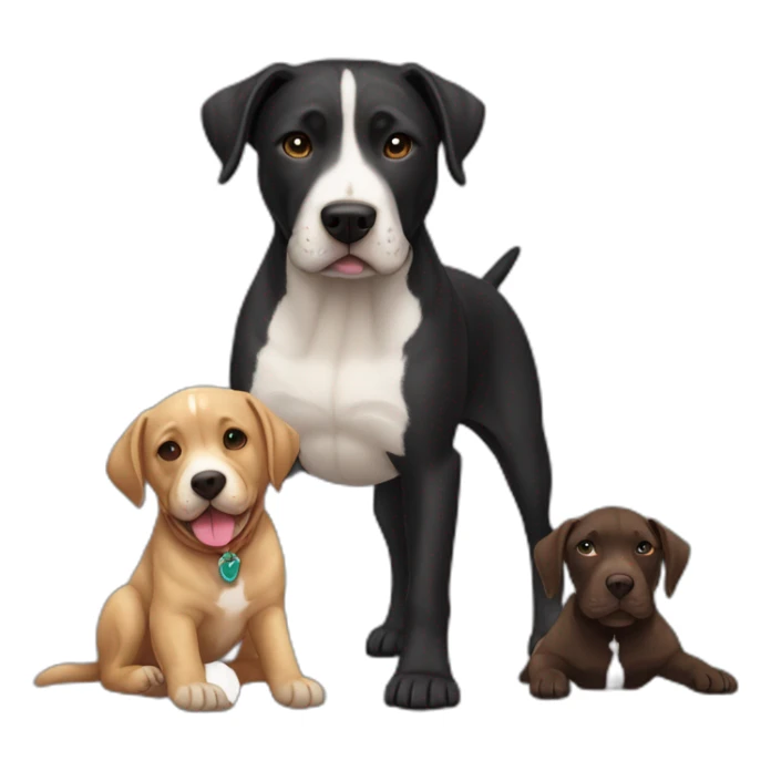 Perrito completamente negro cruce de labrador y Pitbull sticker