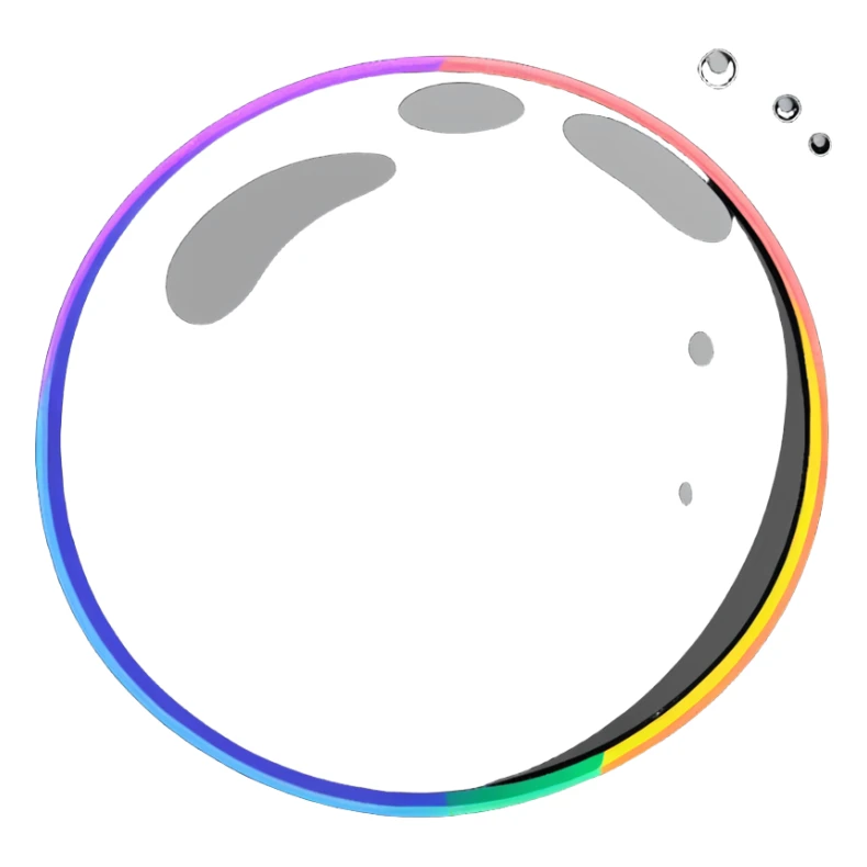 Iridescent soap bubble floating in the air with rainbow colors sticker