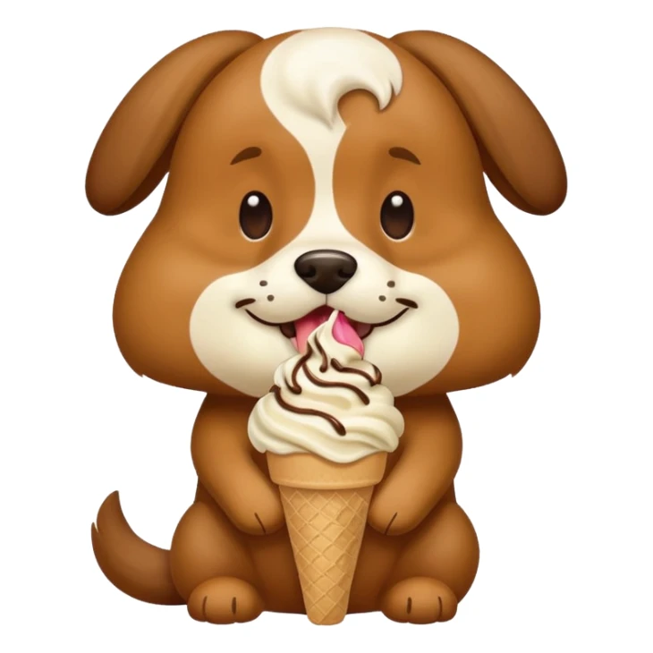 Dog eating ice cream  sticker