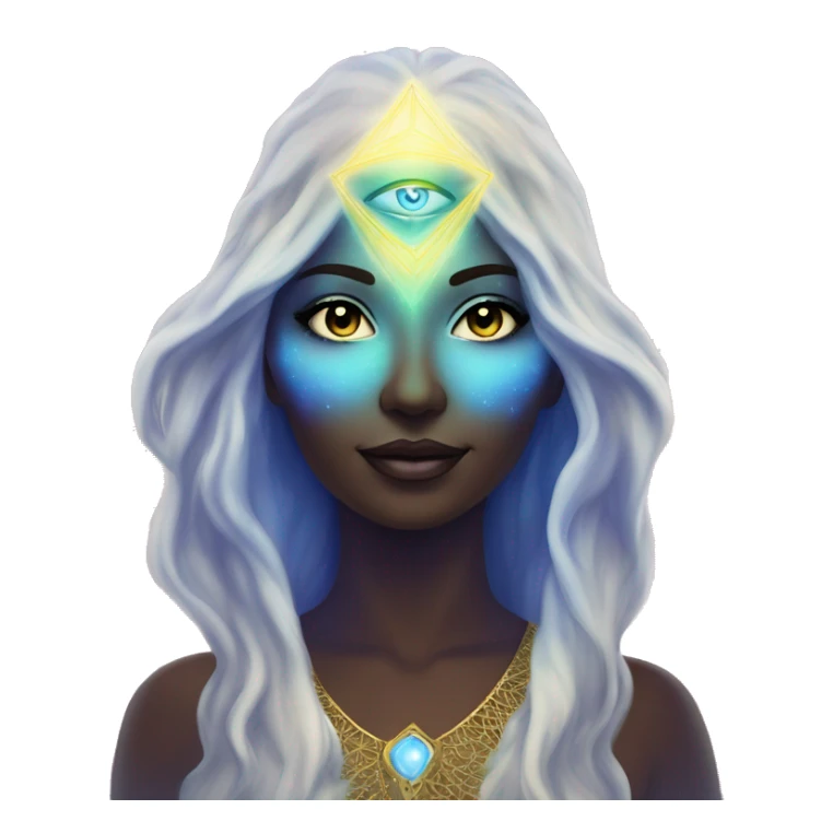 Pleiadian radiant glowing diva woman female third eye sticker