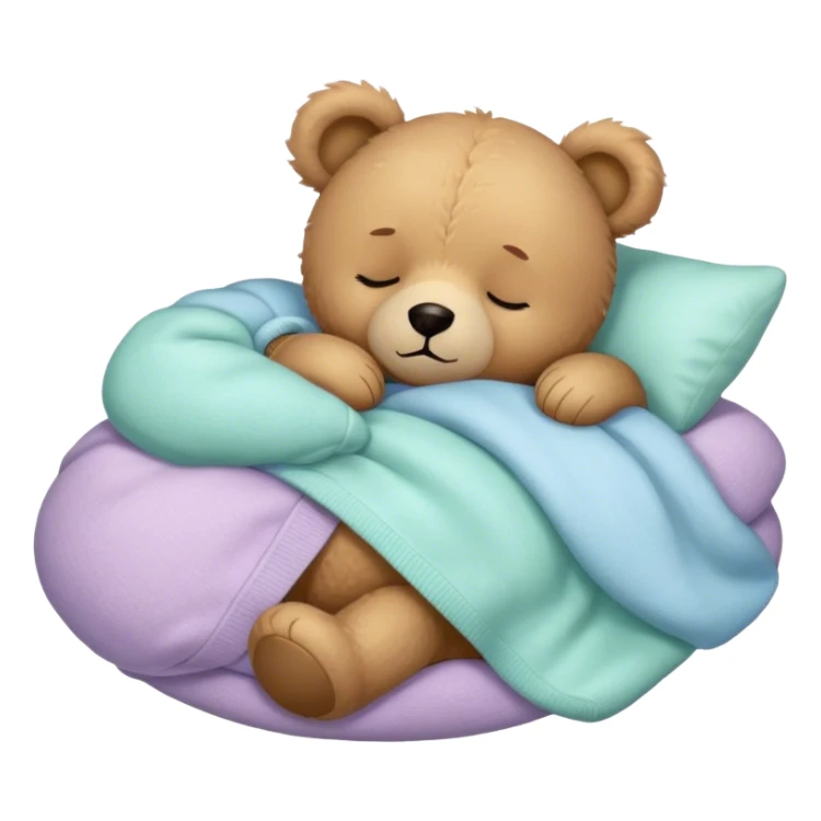 Cute teddy bear with a pastel sweater sleep sticker