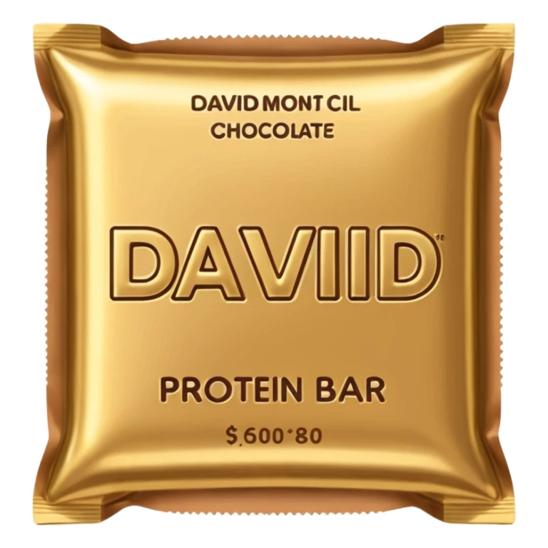 protein bar gold wrapper that says David on it  sticker