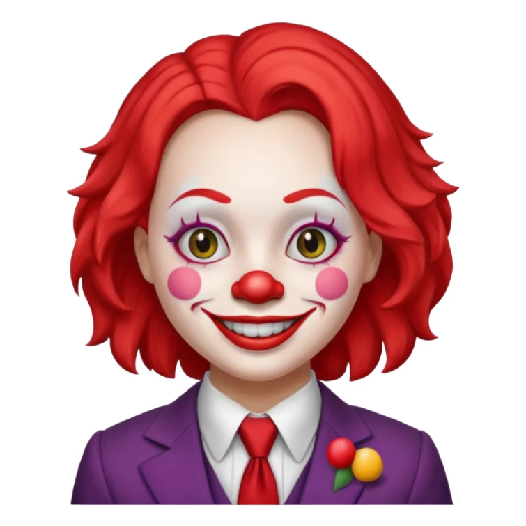 female Clown with a tie and suit sticker