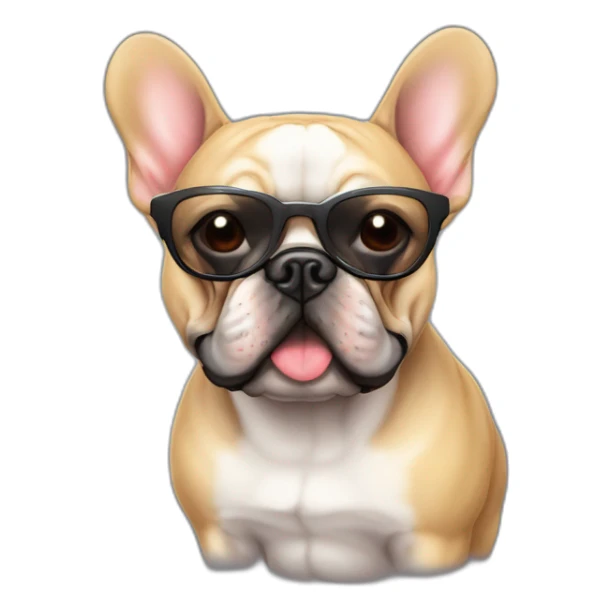Bouledogue français avec des lunettes de soleil sticker