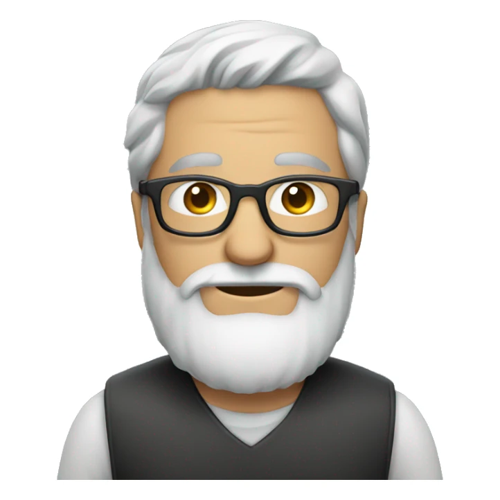 A man with beard and frameless glasses  nearly grey sticker