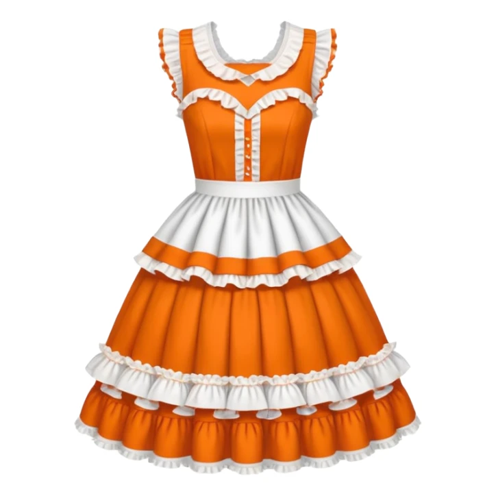 Lolita dress, white and orange sticker