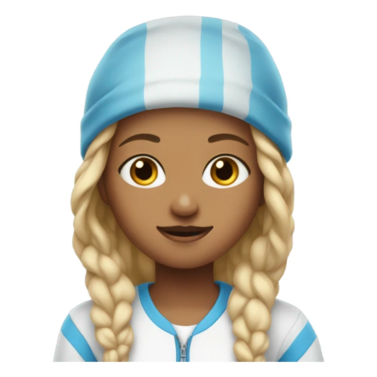 chill girl with sneakers and blue eyes sticker