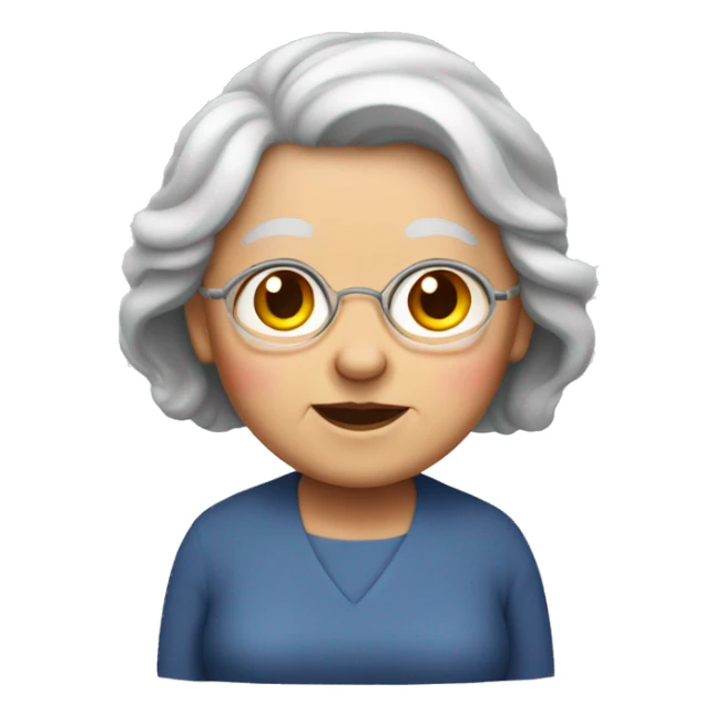 wite grandma with straight red grayishhair sticker