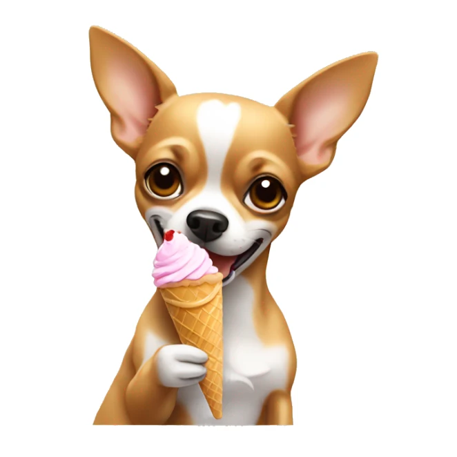 Chihuahua eating ice cream sticker