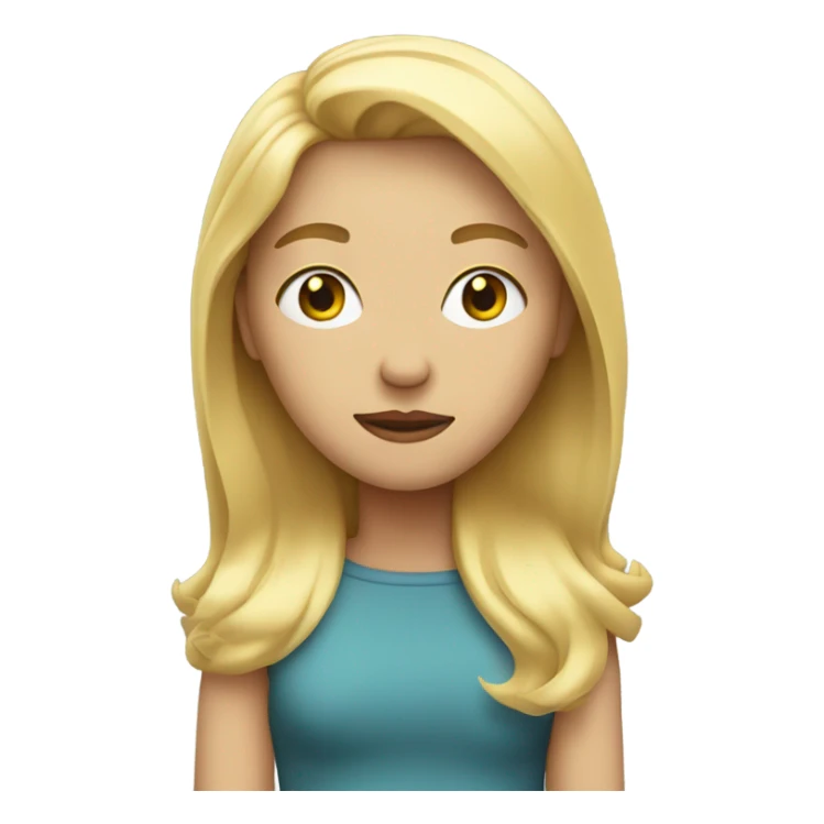 human face with blonde hair straight face and squinted eyes sticker