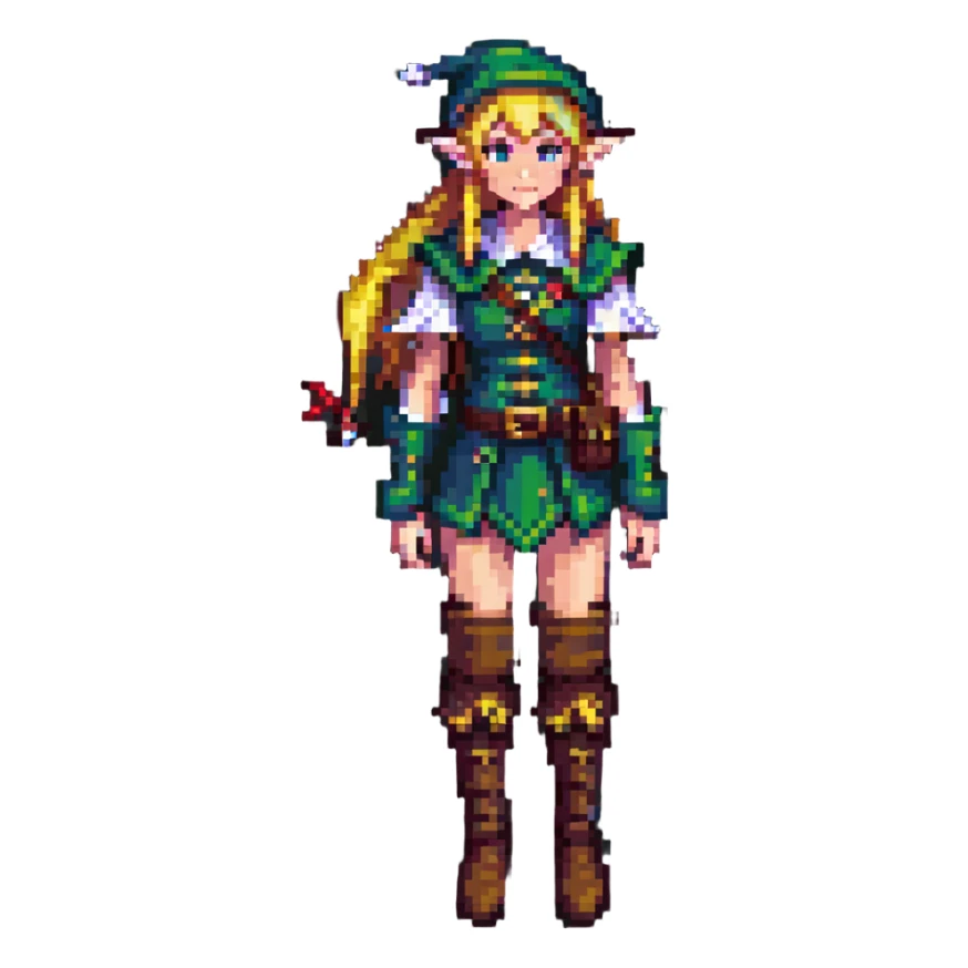 female elf full body portrait, fantasy adventurer sticker