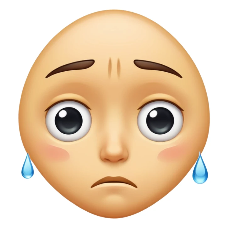 face with big teardrops, sad but cute sticker