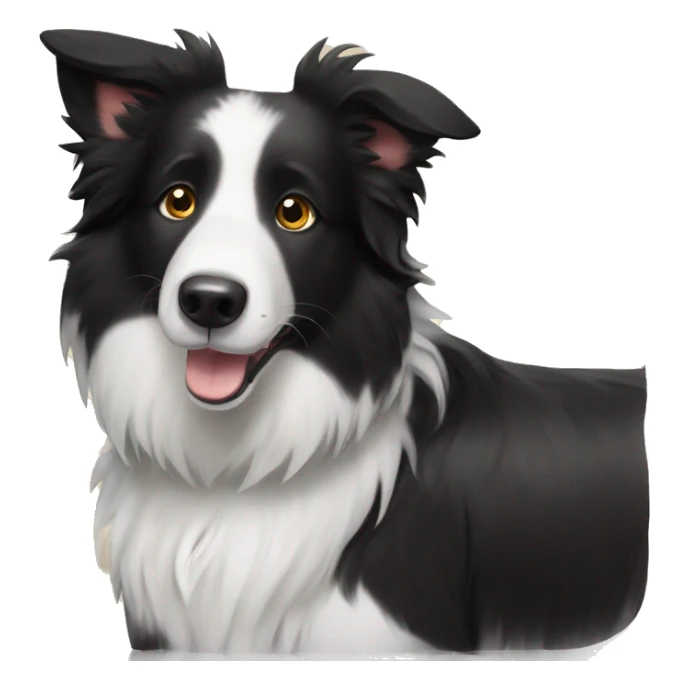 a border collie dog with a name tag that says ian sticker