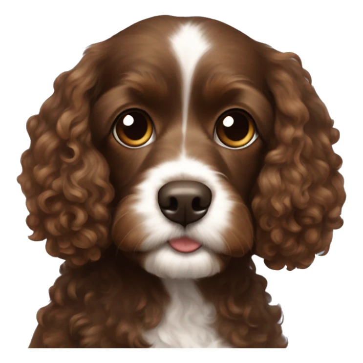 Darkish brown cavapoo with the lil more spaniel face but with curly hair  sticker