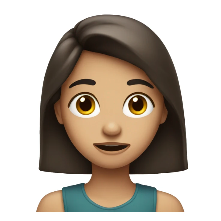 brunette girl happy and disgusted at the same time. sticker