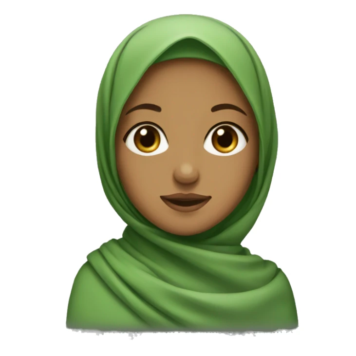 tan girl wearing green hijab sticker