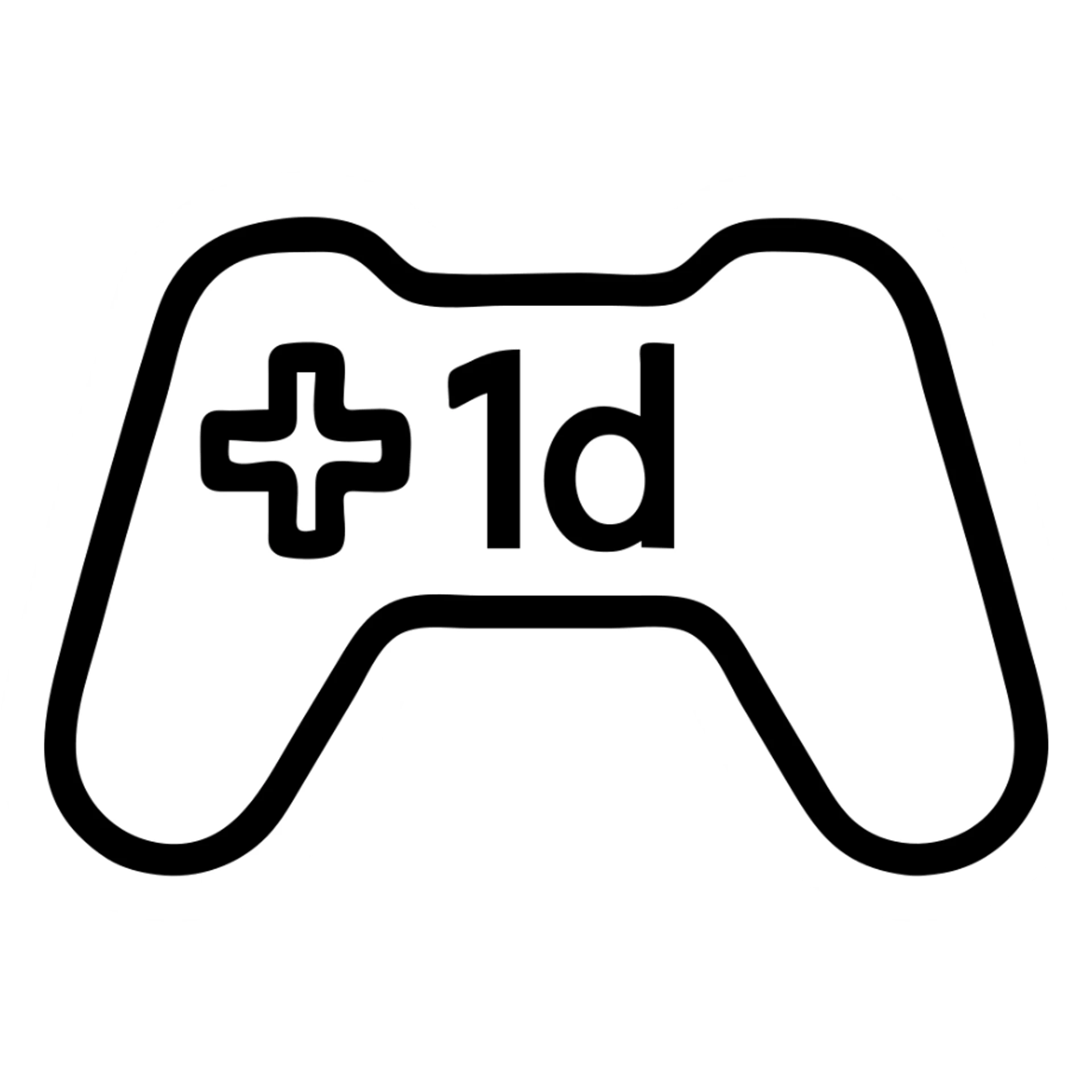 gaming logo with '1d' text, minimalist icon style, sharp lines, strong presence sticker