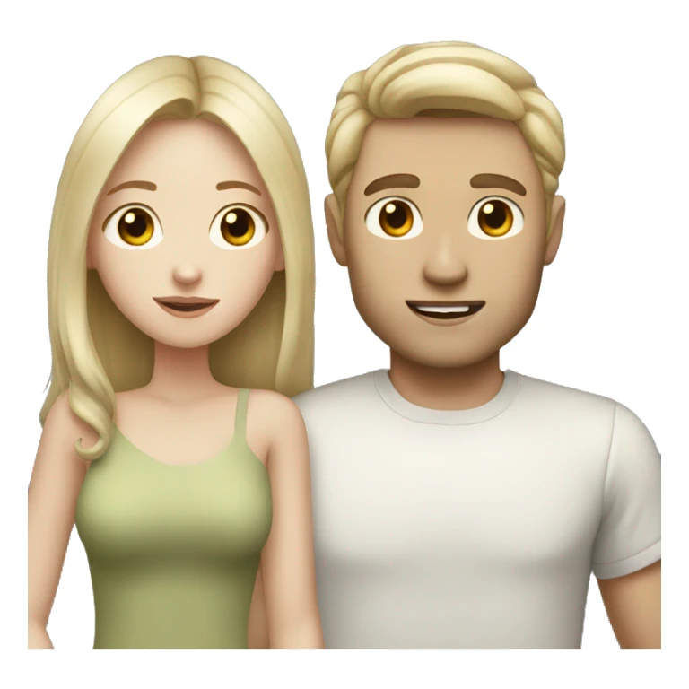 Pale brunette girl with pale blonde boyfriend  sticker