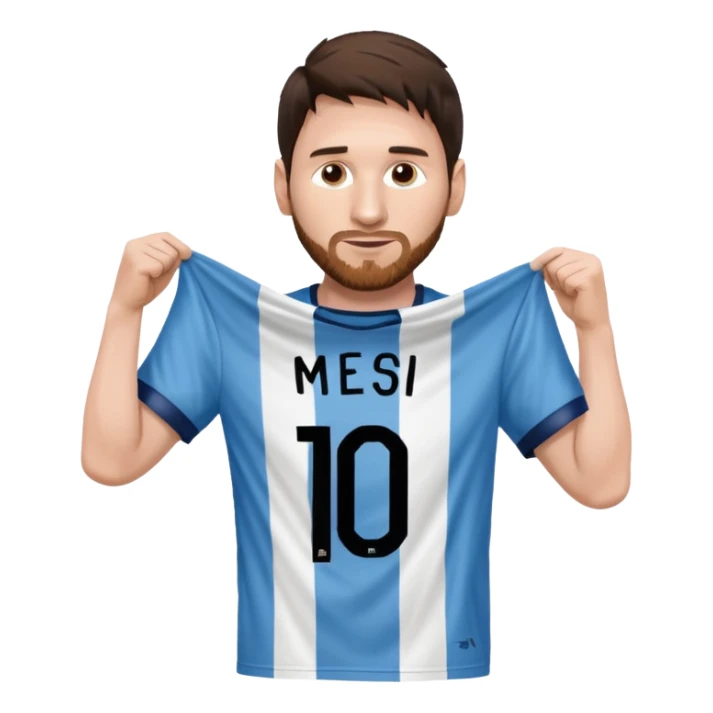 Lionel Messi holding up his shirt to the side sticker